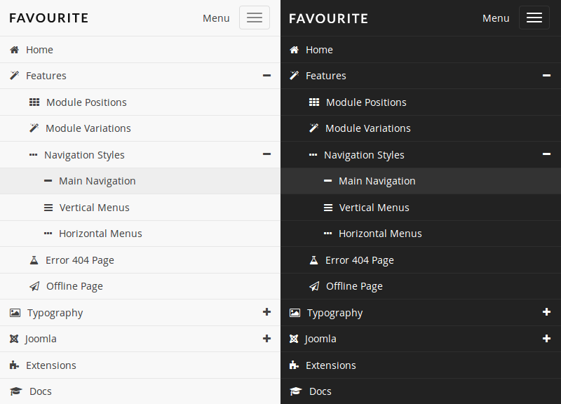 FavThemes tutorial for the main navigation mobile menu